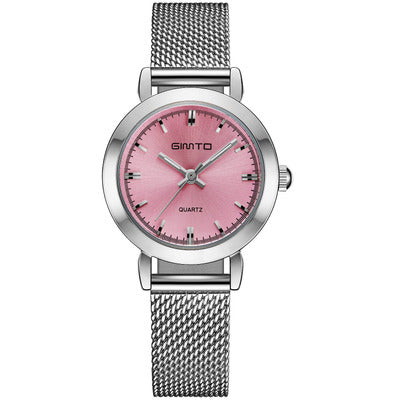 GIMTO Brand Women Quartz Silver Watch Metal Bracelet Wrist Watches Analog Ladies Dress Hand Clock Montre Femme