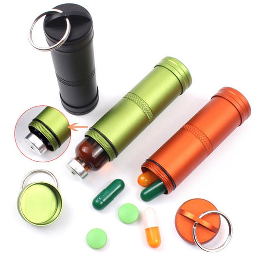 Portable aluminum alloy waterproof pill box