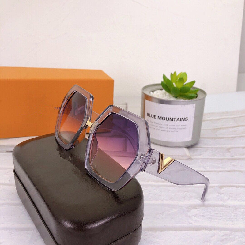 Fashionable Polygonal Wild Slim Big Frame Sunglasses