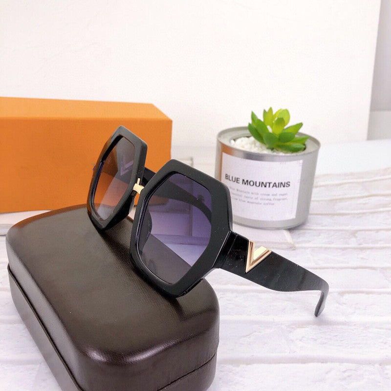 Fashionable Polygonal Wild Slim Big Frame Sunglasses