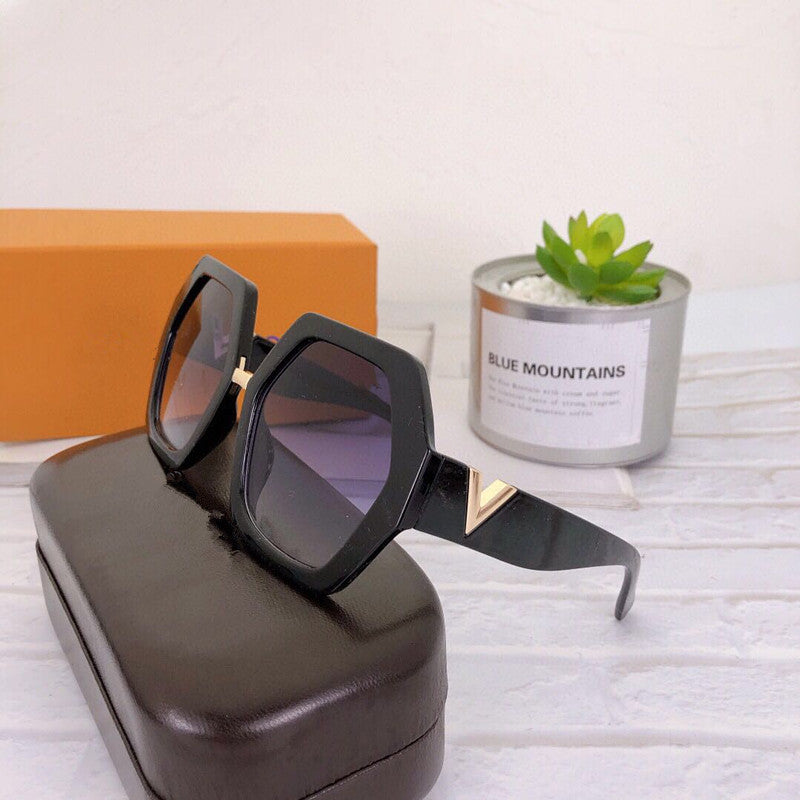 Fashionable Polygonal Wild Slim Big Frame Sunglasses