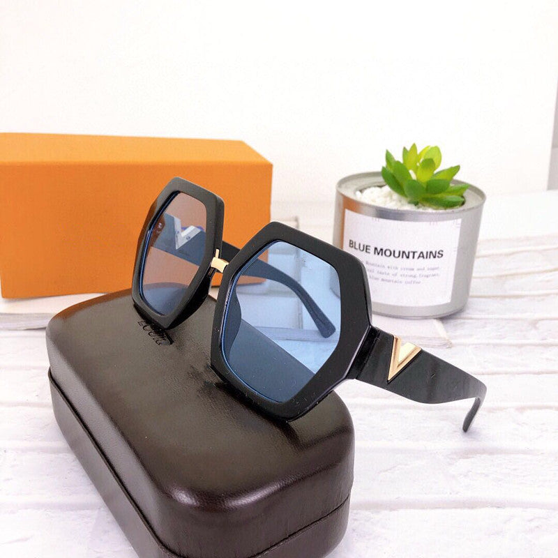 Fashionable Polygonal Wild Slim Big Frame Sunglasses