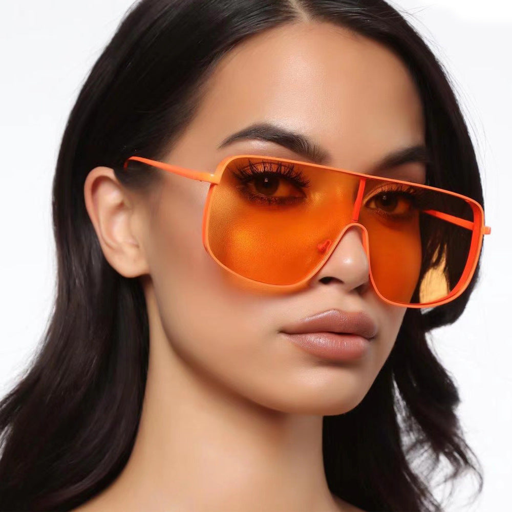 One-piece Sunglasses Female Personality Color Glasses Ins Street Fashion Trendy Sunglasses