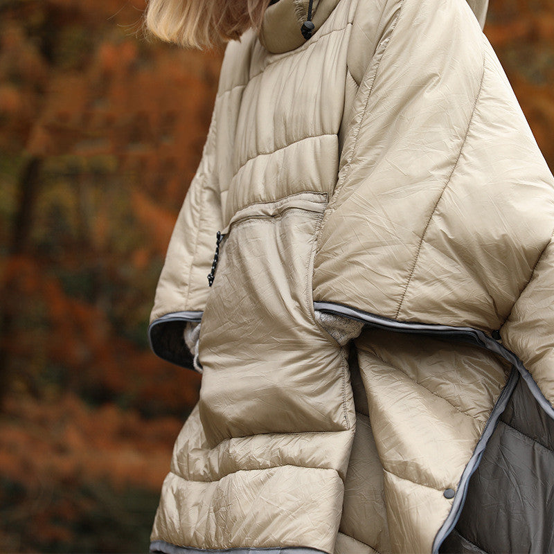 Wearable Outdoor Ultra-light Down Cotton Winter Thickened Cold Protection Cloak Sleeping Bag